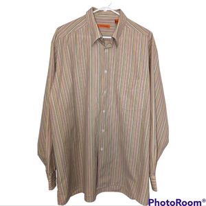 Martin Gordon multi color striped long sleeve button down shirt, size XL
